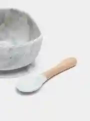 Белый детская посуда для кормления (в наборе блюдо, ложка, нагрудник)