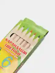 Карандаши цветные "Листёнок" 6 цв., пластик, с резинкой. JO101-6