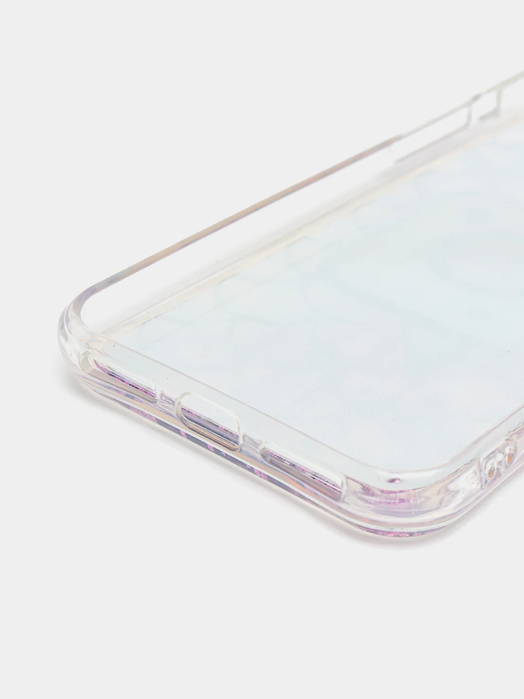 Лавандовый чехол iPhone X / Xs силиконовый переливающийся жидкий с блестками