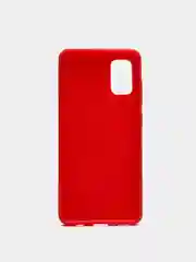 Красный чехол Samsung A41 со вставками под карбон
