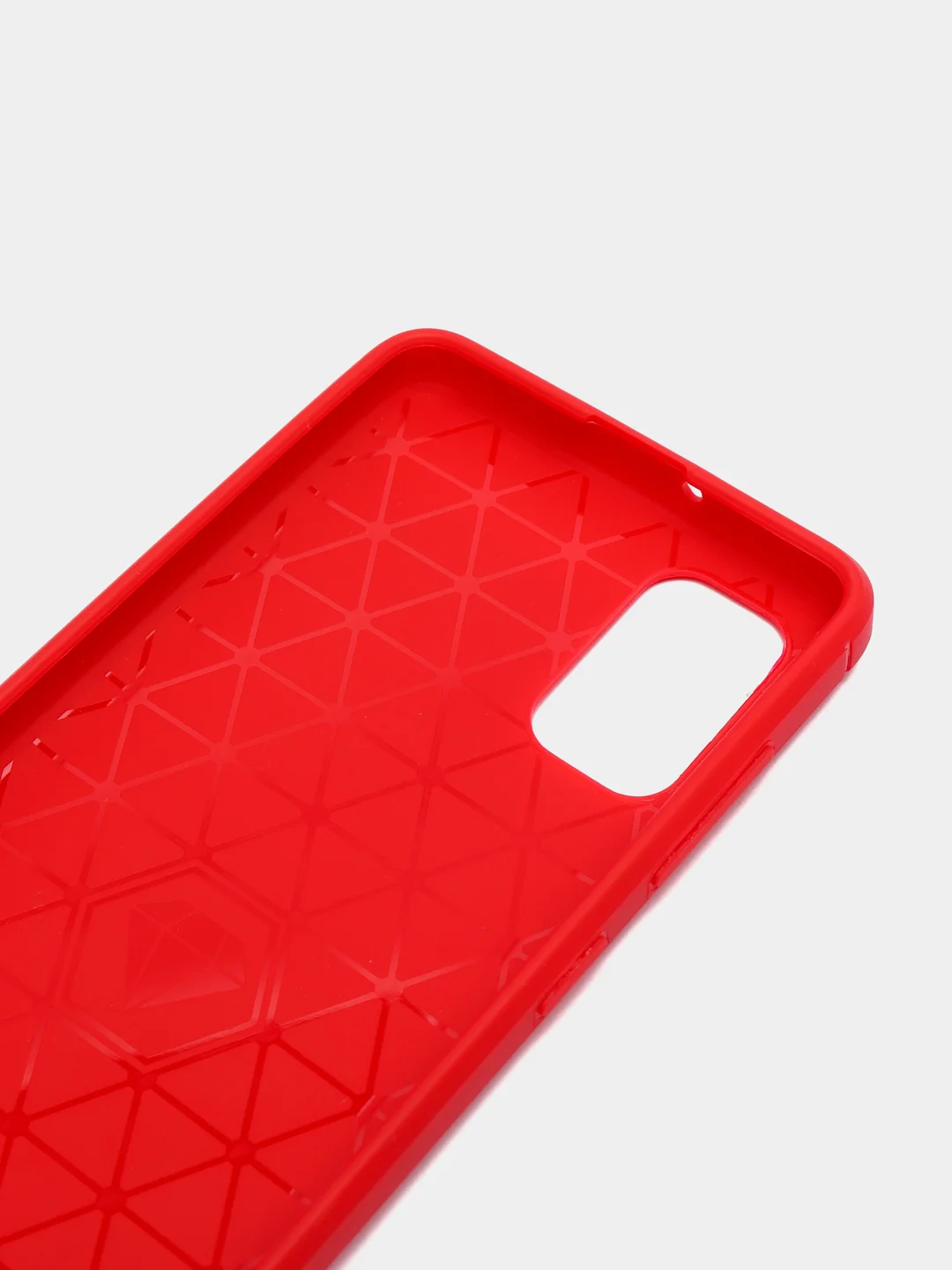 Красный чехол Samsung A41 со вставками под карбон