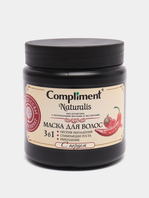 Маска для волос Compliment Naturalis, 3в1, против выпадения, с перцем, 500 мл