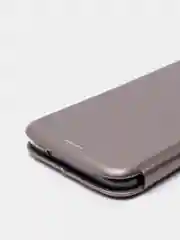 Серебряный чехол-книжка на Huawei P20 Lite 2018, Хуавей П20 Лайт 2018
