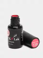 Гель лак для ногтей, гель-лак LuckyLak FL №138, 8g красно розовый с шиммером, глиттером