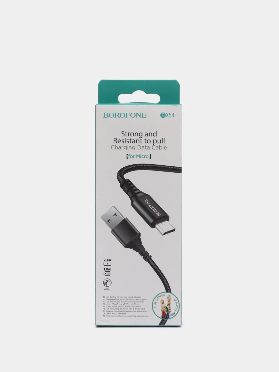 Черный кабель для зарядки Android и Apple iPhone BOROFONE BX54 (1m, Micro-USB/Type-C/Lightning)