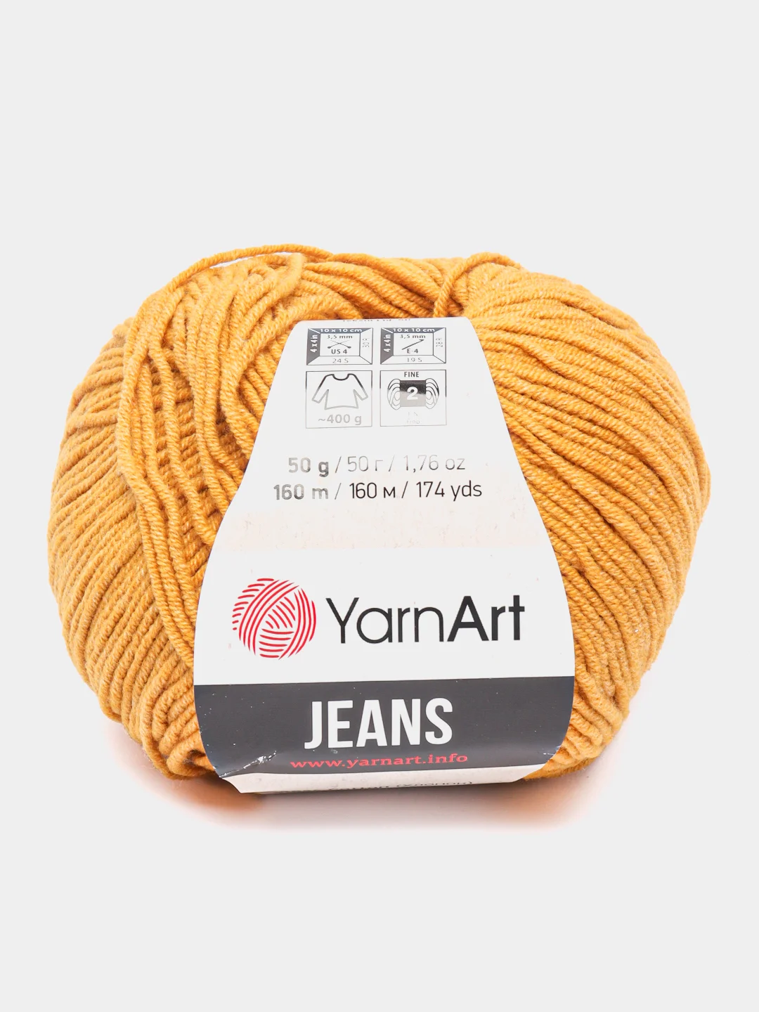 Медный пряжа YarnArt Jeans, 50 г, 160 м