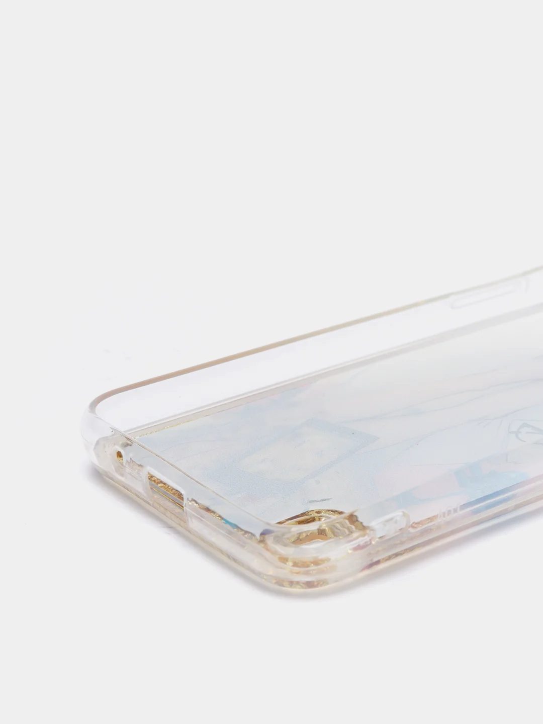 Золотой чехол Samsung Galaxy A01, M01 (Самсунг Галакси А01, М01) переливающийся жидкий с блестками