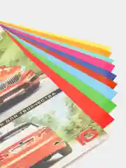 Багровый картон цветной А4, мелованный, 10 л