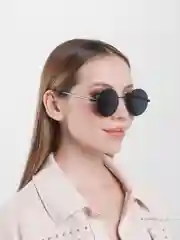 Черный солнцезащитные очки круглые линзы (7 цветов)