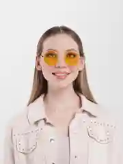 Желтый солнцезащитные очки круглые линзы (7 цветов)