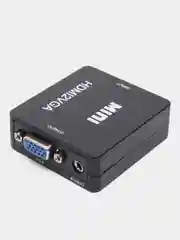 Черный адаптер HDMI to VGA конвертер