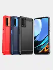 Красный чехол для Xiaomi Redmi 9T, имитация вставок под карбон