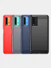 Красный чехол для Xiaomi Redmi 9T, имитация вставок под карбон