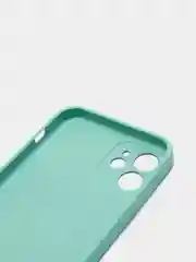 Тёмно-бирюзовый силиконовый чехол для iPhone 12, со стеклянной панелью