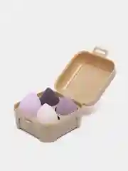Сиреневый спонж для макияжа, 4 штуки, в кейсе