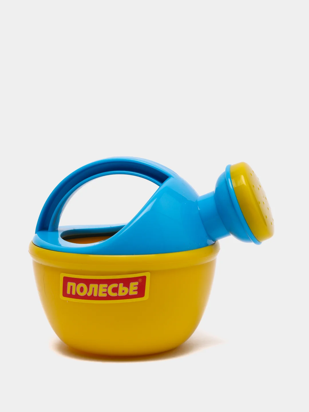 Желтый набор для игры в песочнице: совок, грабли, ведро, ситечко