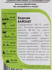 Базилик ВАЙОЛЕТ. Семена мировых производителей. Сильный пряный аромат. Среднеспелый