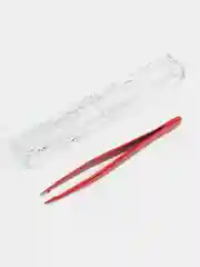 Красный пинцет скошенный для бровей Staleks Pro Expert 11 type 4, 11/4