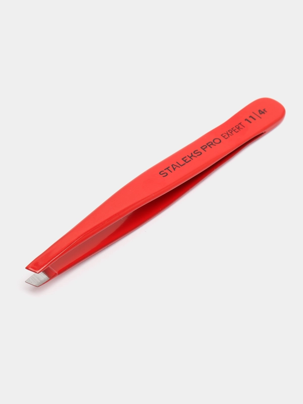 Пинцет скошенный для бровей Staleks Pro Expert 11 type 4, 11/4