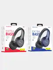 Синий беспроводные накладные наушники Borofone BO12 Power, Bluetooth, AUX гарнитура с басом