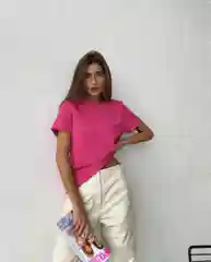 Футболка женская, однотонная, хлопок