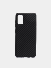 Чехол Samsung Galaxy A41 силиконовый карбон