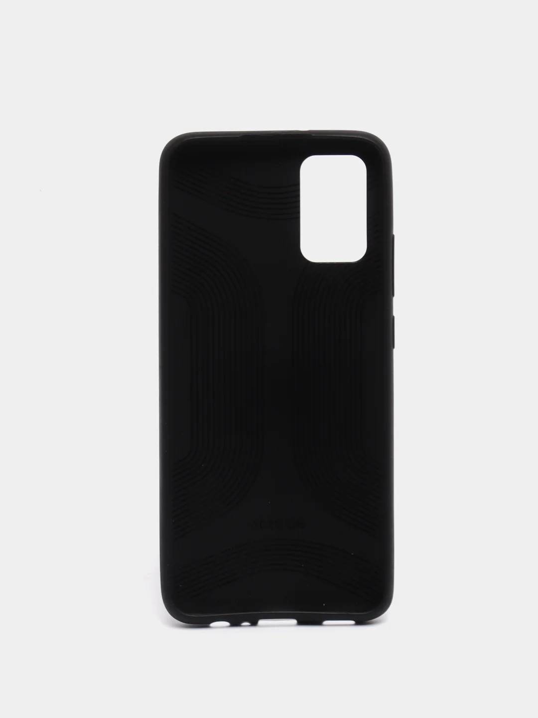 Черный силиконовый чехол накладка для Samsung A02S 2021 с текстурой кожи (под кожу)