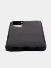 Черный силиконовый чехол накладка для Samsung A02S 2021 с текстурой кожи (под кожу)