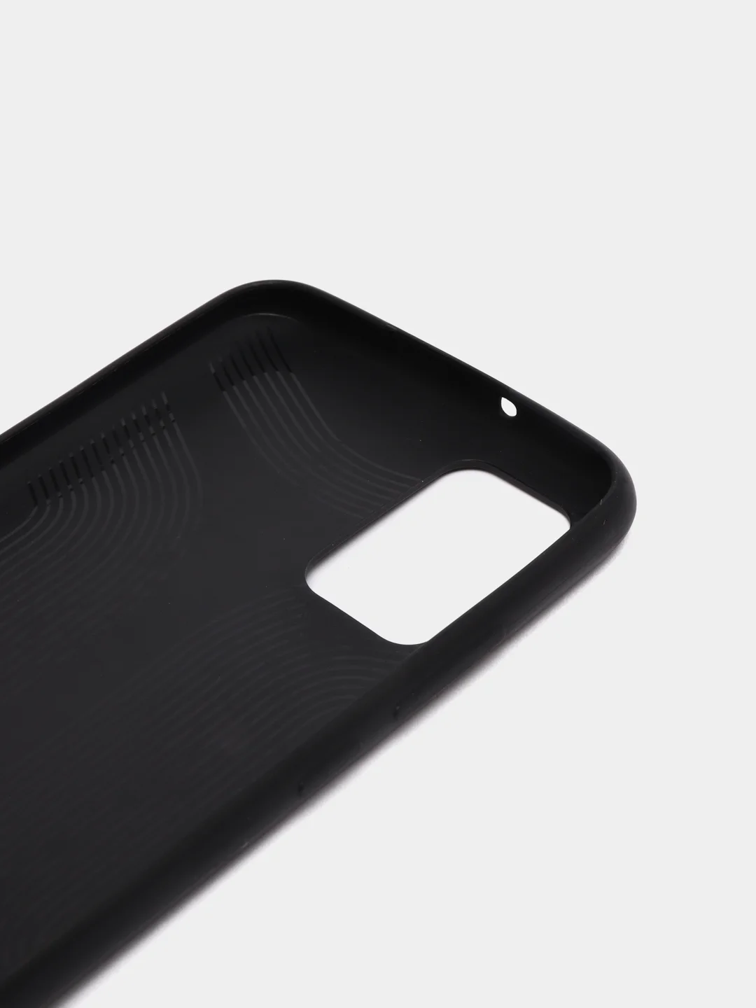 Черный силиконовый чехол накладка для Samsung A02S 2021 с текстурой кожи (под кожу)