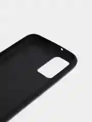 Черный силиконовый чехол накладка для Samsung A02S 2021 с текстурой кожи (под кожу)