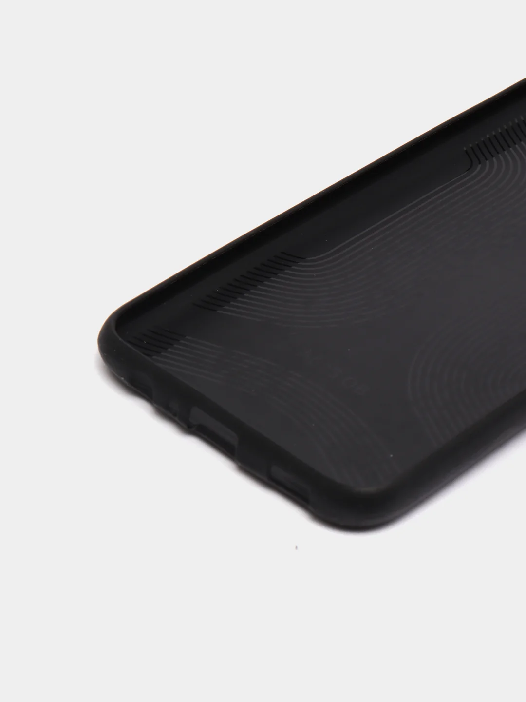 Черный силиконовый чехол накладка для Samsung A02S 2021 с текстурой кожи (под кожу)