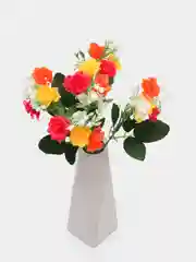 Искусственные цветы. Кустовые розы (3х цв. пластиковый букет ). Высота: 31 см. 15 бутонов