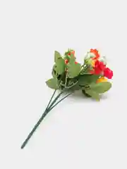 Искусственные цветы. Кустовые розы (3х цв. пластиковый букет ). Высота: 31 см. 15 бутонов