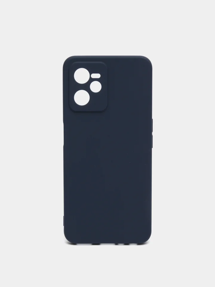 Темно-синий чехол Realme C35 Реалми С35 силиконовый, цветной, матовый