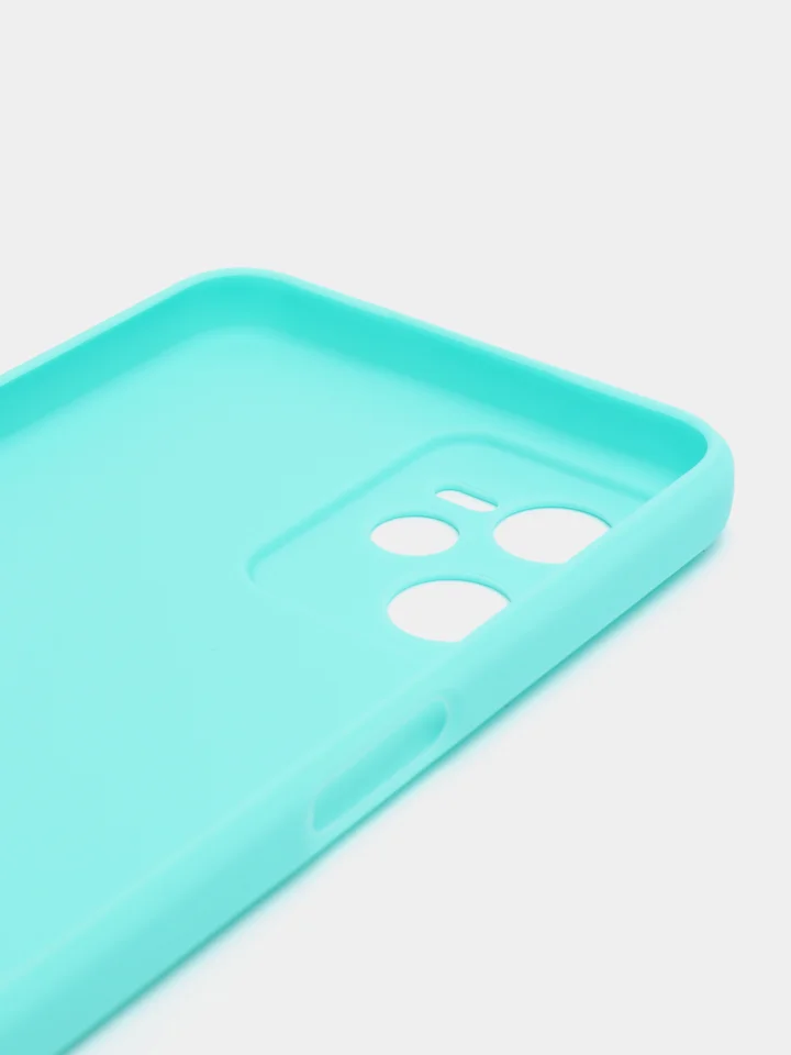 Бирюзовый чехол Realme C35 Реалми С35 силиконовый, цветной, матовый