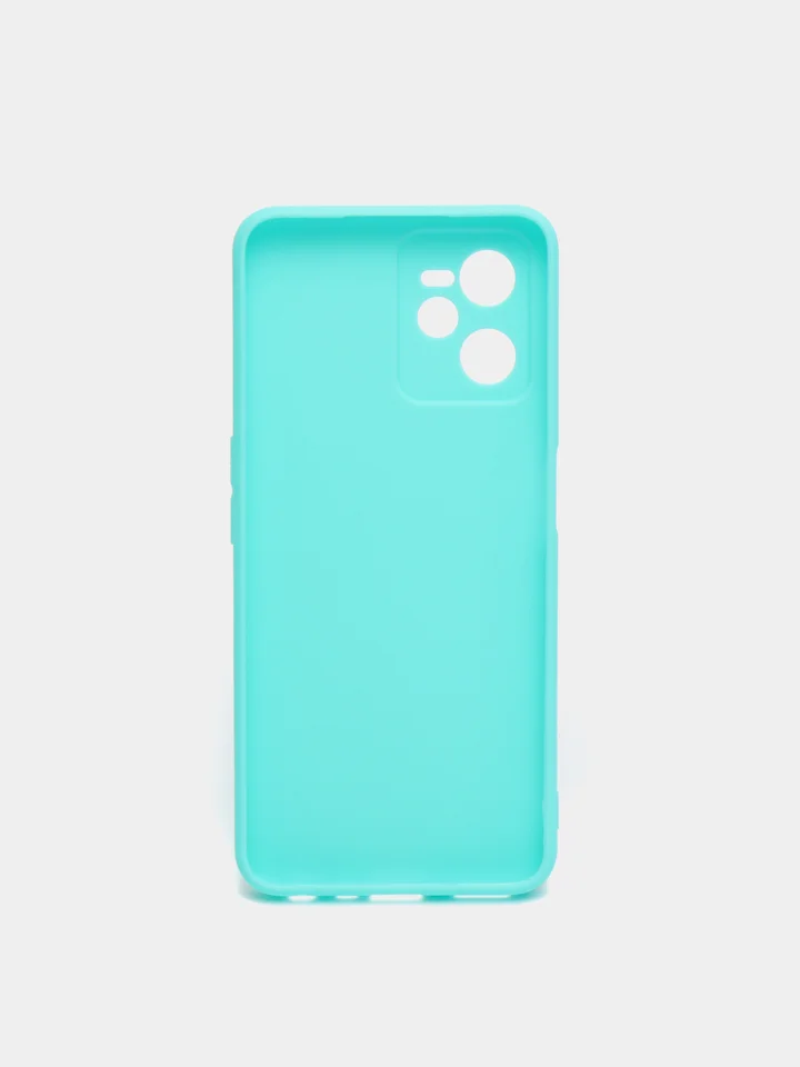 Бирюзовый чехол Realme C35 Реалми С35 силиконовый, цветной, матовый