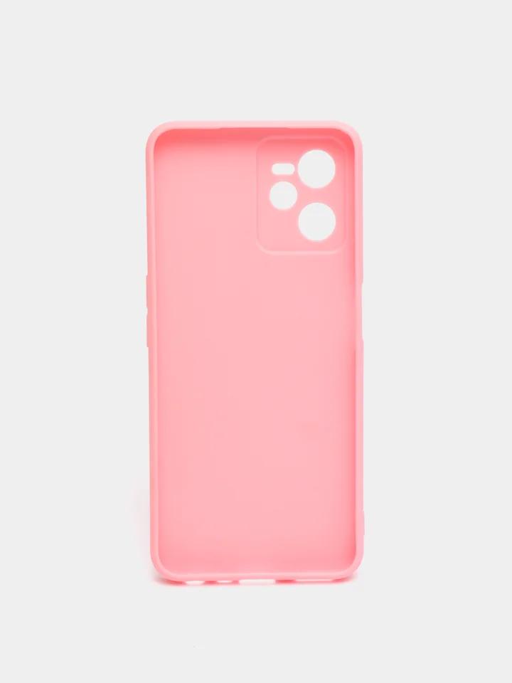 Розовый чехол Realme C35 Реалми С35 силиконовый, цветной, матовый