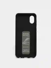 Черный чехол Samsung Galaxy A03 Core (Самсунг Галакси А03 Кор) силиконовый под кожу с подставкой