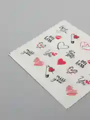 Наклейки для ногтей, слайдеры, стикеры, для ногтей (водные) - Kisses D0141