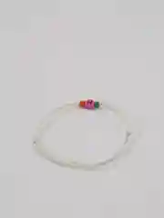 Карамельный браслет белая нить с буквой / Инициал цветные , Handmade