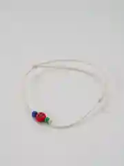 Алый браслет белая нить с буквой / Инициал цветные , Handmade
