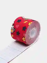 Красный кинезио тейп 5 м * 5 см с принтом
