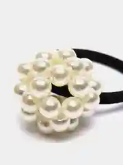 Белый резинка с жемчугом для волос