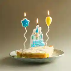 Розовый набор свечей для торта "HAPPY BIRTHDAY", 16 см