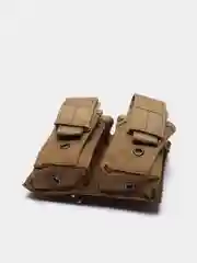 Желтый подсумок для магазина от автомата и пистолета, 4 кармана