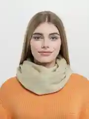 Песочный хаки снуд женский, вязаный, в два оборота