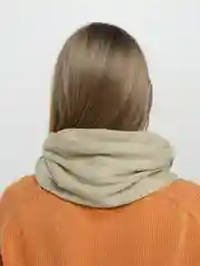 Песочный хаки снуд женский, вязаный, в два оборота