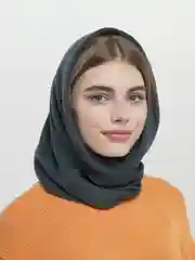 Угольный снуд женский, вязаный, в два оборота