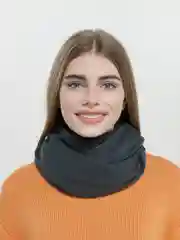 Угольный снуд женский, вязаный, в два оборота