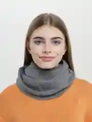 Серый снуд женский, вязаный, в два оборота